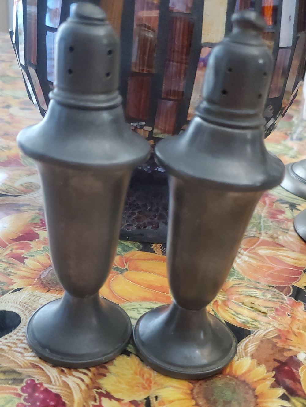 Classic Metal Salt and Pepper Shakers in Antique Bronze